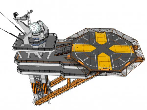 Sci fi landing platform 2 3D Model