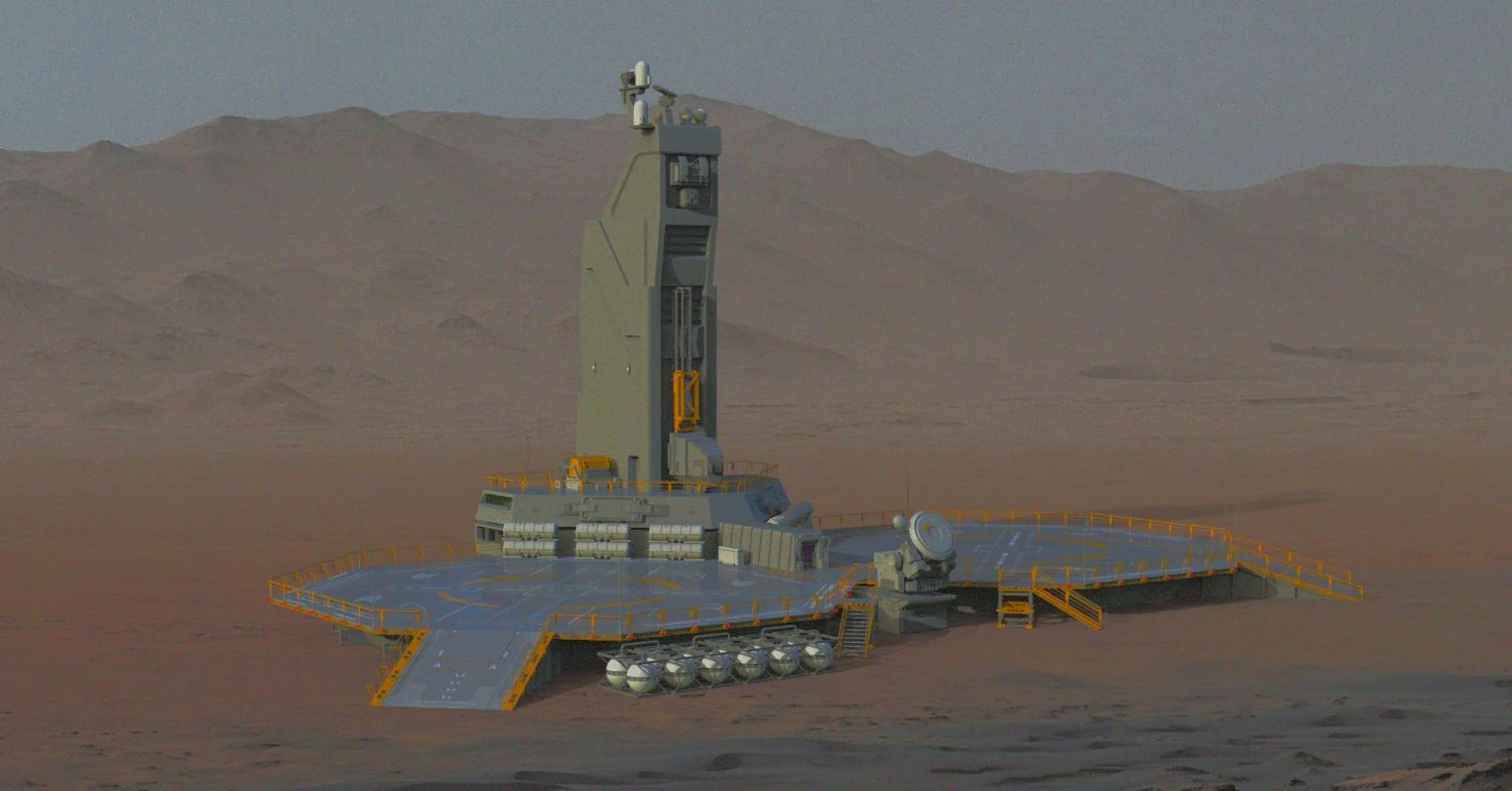 Sci-fi helipad 3D Model .c4d .max .obj .3ds .fbx .stl .blend 