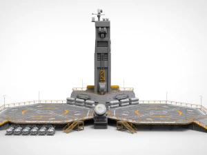 Sci-fi helipad 3D Model