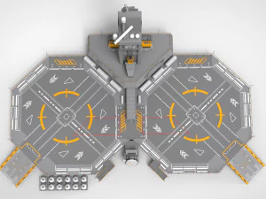 Sci-fi helipad 3D Model