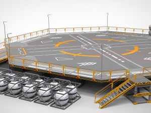 Sci-fi helipad 3D मॉडल