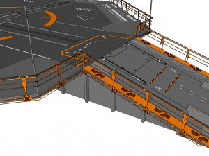 Sci-fi helipad 3D Model