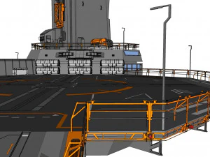 Sci-fi helipad 3D Model