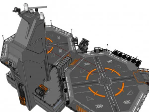 Sci-fi helipad 3D Model