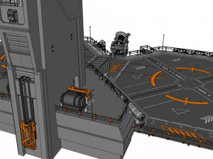 Sci-fi helipad 3D Model