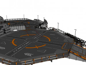 Sci-fi helipad 3D Model