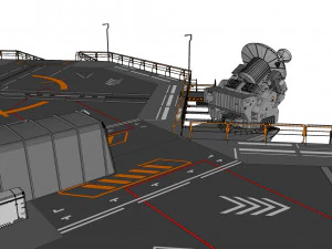 Sci-fi helipad 3D Model
