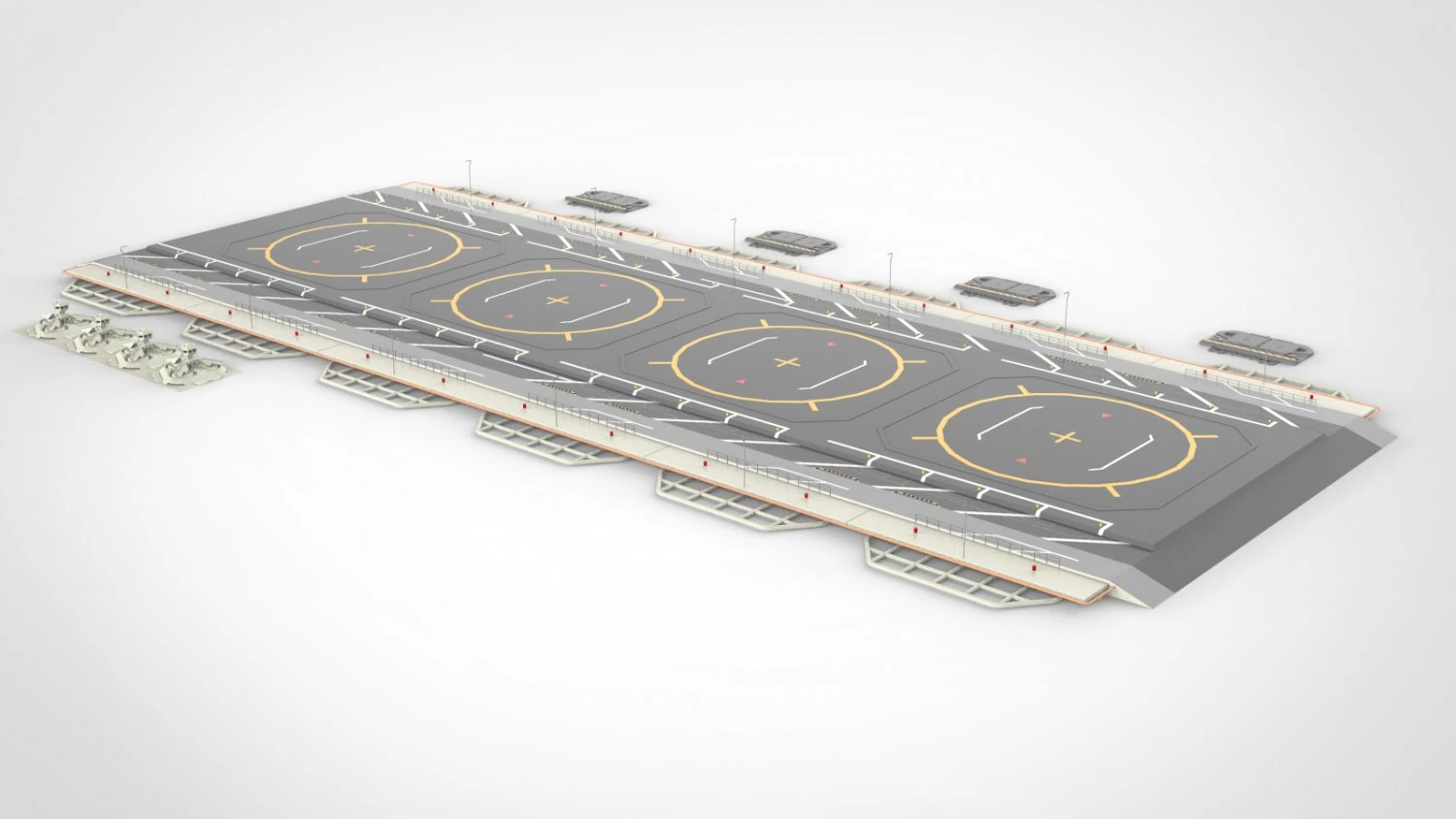 Sci-fi landing platform 1 3D Model .c4d .max .obj .3ds .fbx .stl .blend 