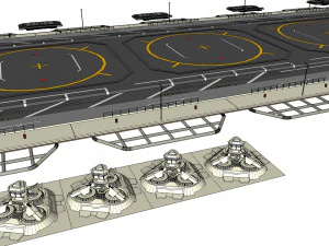 Sci-fi landing platform 1 3D Model