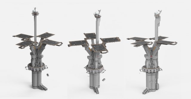 Sci-fi landing platform 3 3D Model .c4d .max .obj .3ds .fbx .stl .blend 