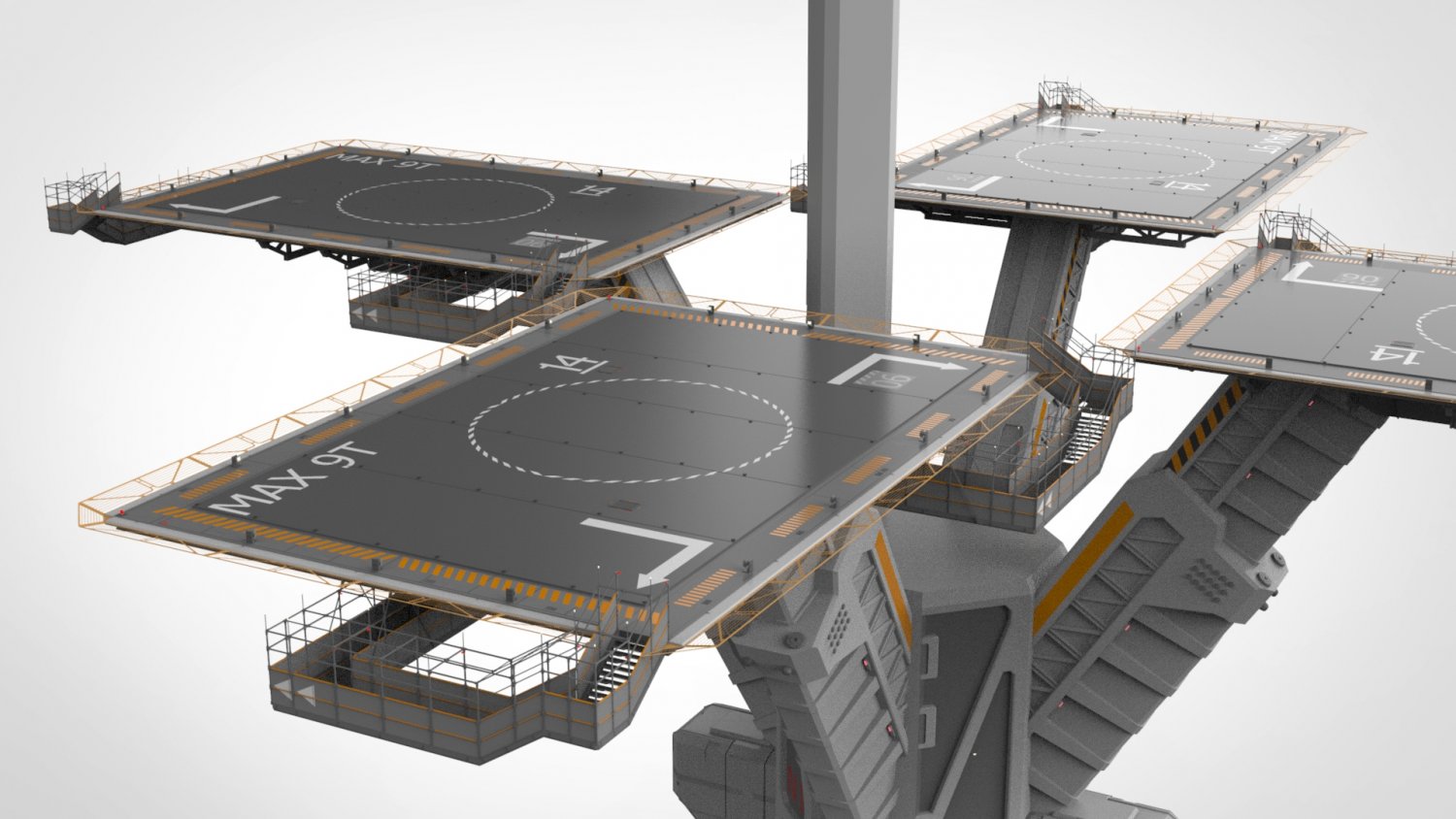 Платформа 3д модель. Landing platform.
