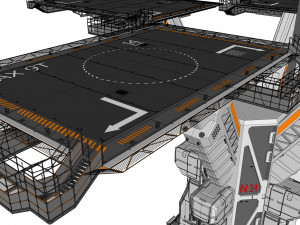 Sci-fi landing platform 3 3D Model