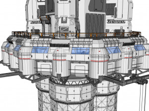 Sci-fi landing platform 3 3D Model