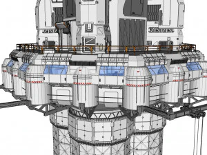 Sci-fi landing platform 3 3D Model