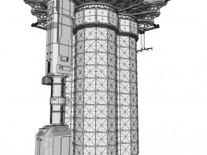 Sci-fi landing platform 3 3D Model