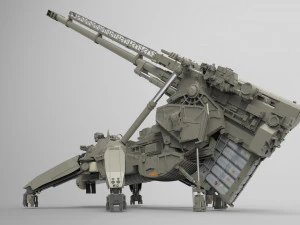 Sci fi cannon 380mm 3D Model