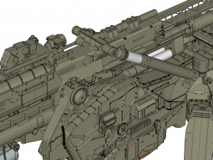 Sci fi cannon 380mm 3D Model