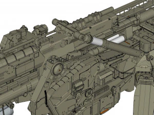 Sci fi cannon 380mm 3D Model