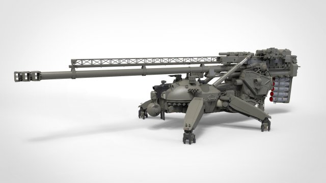 Sci fi cannon 380mm 3D Model .c4d .max .obj .3ds .fbx .stl .blend 