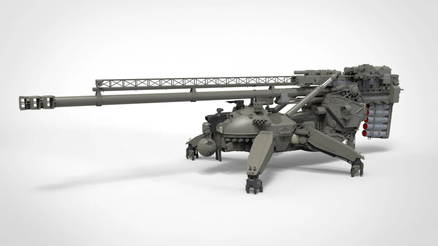 Sci fi cannon 380mm 3D Model .c4d .max .obj .3ds .fbx .stl .blend 