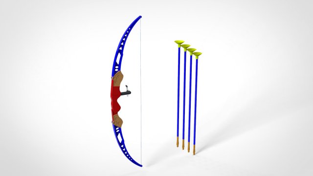 Toy bow and arrow dart playset 3D 모델 .c4d .max .obj .3ds .fbx .stl .blend 
