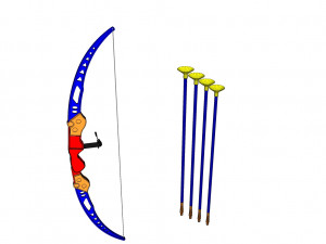 Toy bow and arrow dart playset 3D 모델