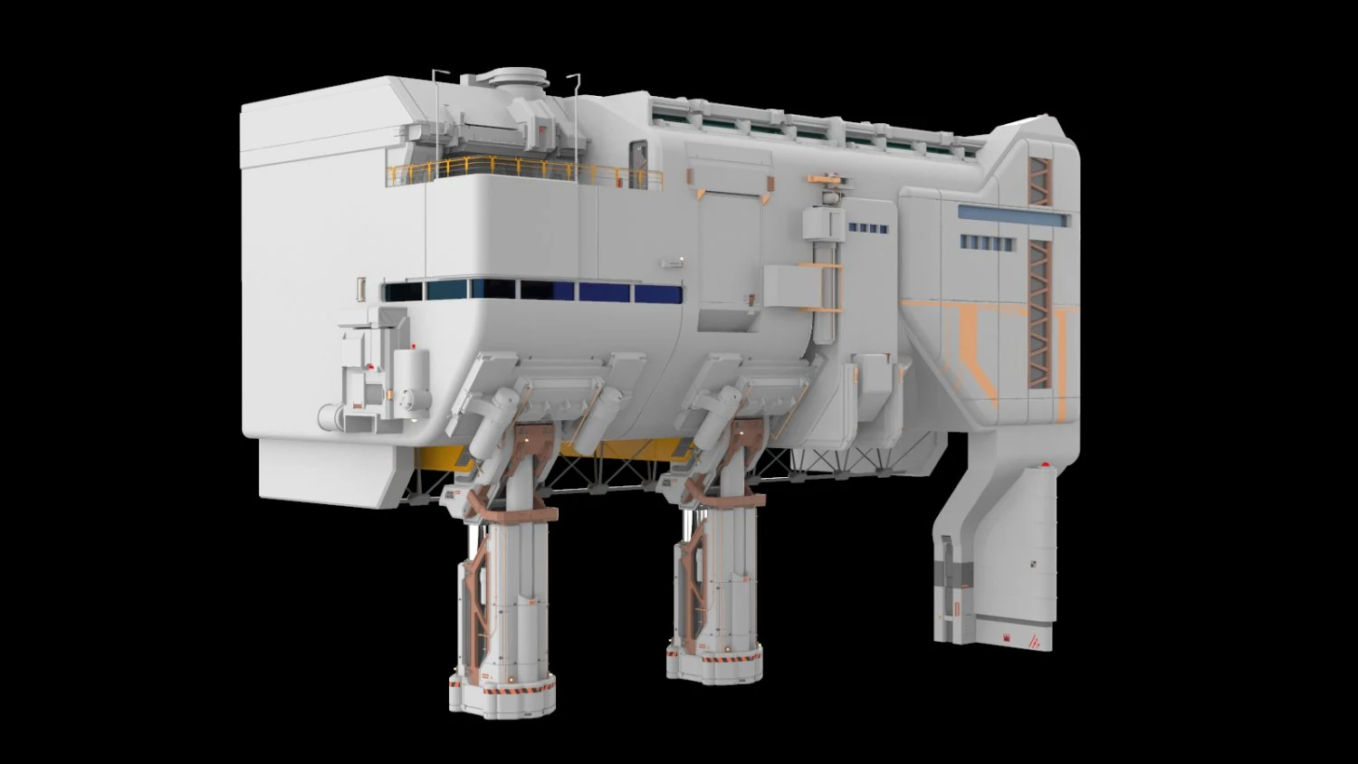 Sci-fi architecture 6 3D Model .c4d .max .obj .3ds .fbx .stl .blend
