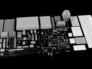 sci-fi architecture elements collection 5 3D Model