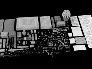 Sci-fi architecture elements collection 5 3D मॉडल