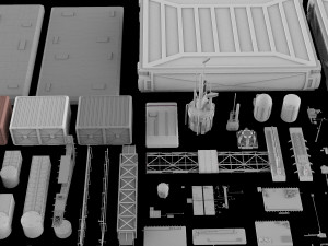 Sci-fi architecture elements collection 5 3D-Modell