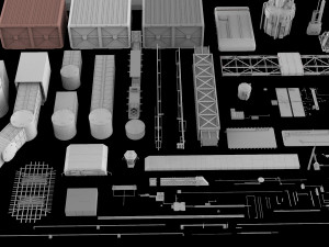Sci-fi architecture elements collection 5 3D-Modell