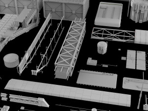 Sci-fi architecture elements collection 5 3D-Modell