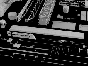 Sci-fi architecture elements collection 5 3D-Modell