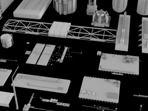 Sci-fi architecture elements collection 5 3D-Modell