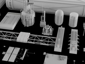 Sci-fi architecture elements collection 5 3D-Modell