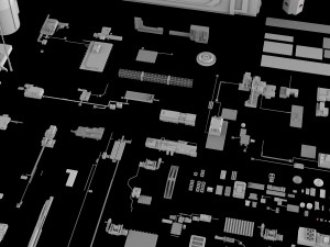 Sci-fi architecture elements collection 5 3D-Modell