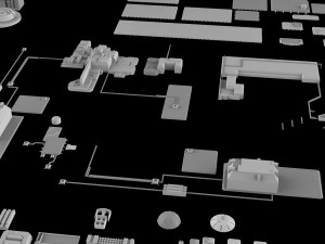 Sci-fi architecture elements collection 5 3D-Modell