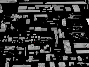 Sci-fi architecture elements collection 5 3D-Modell