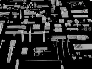 Sci-fi architecture elements collection 5 3D-Modell