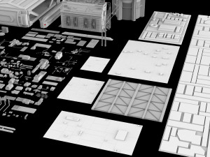 Sci-fi architecture elements collection 5 3D-Modell