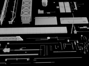 Sci-fi architecture elements collection 5 3D-Modell