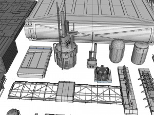 Sci-fi architecture elements collection 5 3D-Modell