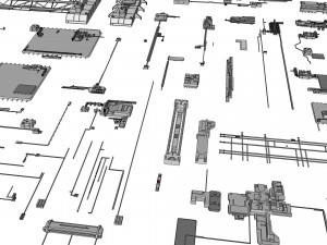 Sci-fi architecture elements collection 5 3D-Modell