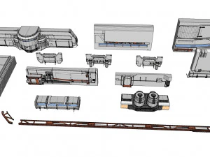 Sci-fi architecture kitbash 22 3D Model