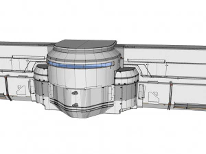 Sci-fi architecture kitbash 22 3D Model