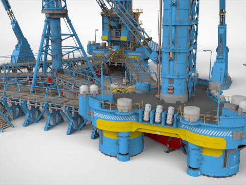 공상 과학 극지 역 3D 모델