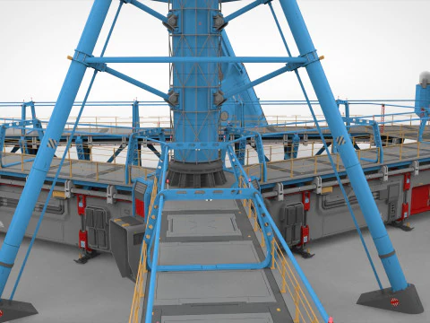 공상 과학 극지 역 3D 모델