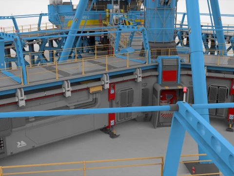 공상 과학 극지 역 3D 모델