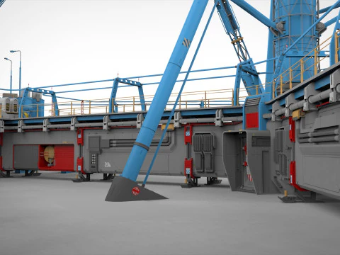 공상 과학 극지 역 3D 모델