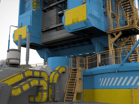 공상 과학 극지 역 3D 모델